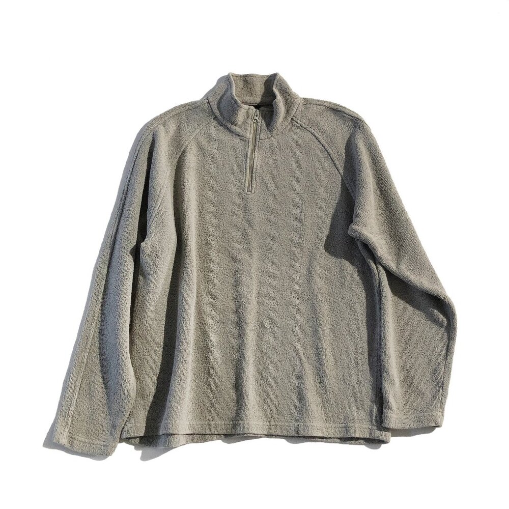 Early Winters Portland Oregon Sweater Mens Sz L Tan ¼ Zip Mock-Neck Pullover